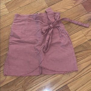 LF linen skirt with bow tie